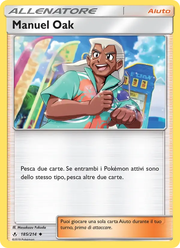 Manuel Oak — Legami Inossidabili 185 Italian Pokémon card