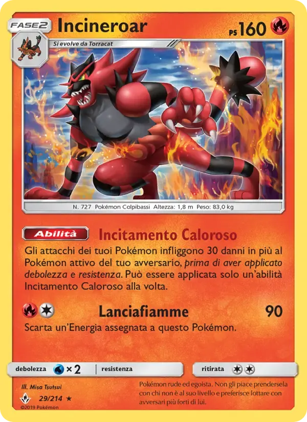 Incineroar — Legami Inossidabili 29 Italian Pokémon card
