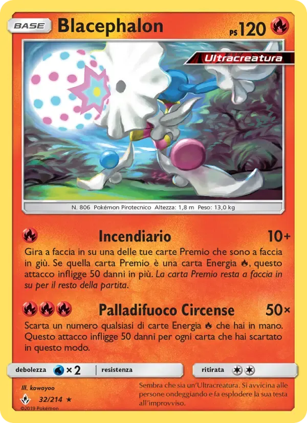 Blacephalon — Legami Inossidabili 32 Italian Pokémon card