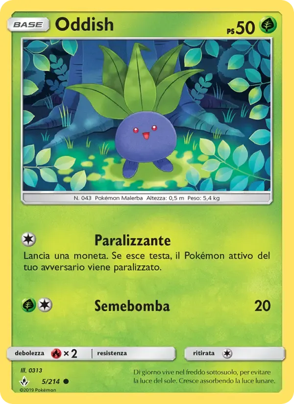 Oddish — Legami Inossidabili 5 Italian Pokémon card
