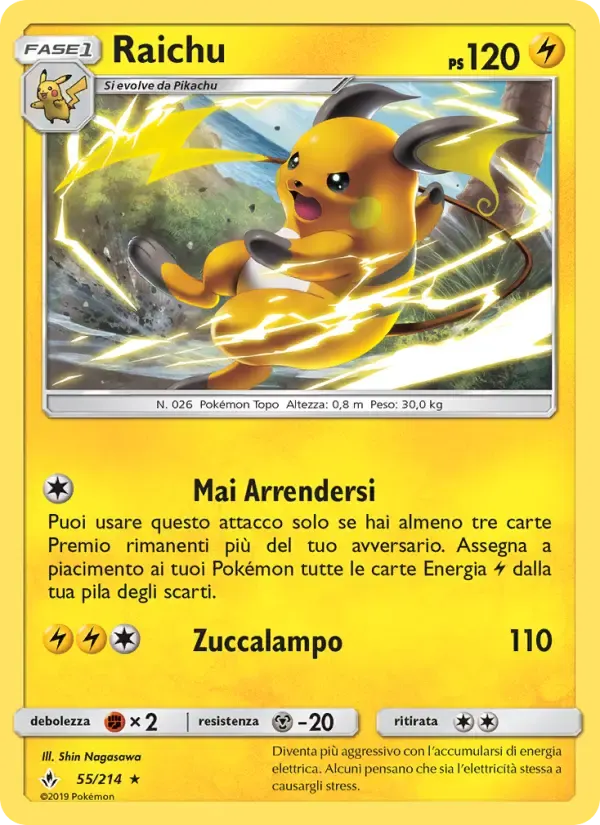 Raichu — Legami Inossidabili 55 Italian Pokémon card