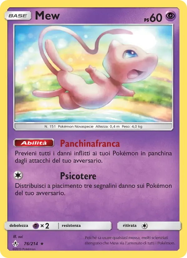Mew — Legami Inossidabili 76 Italian Pokémon card