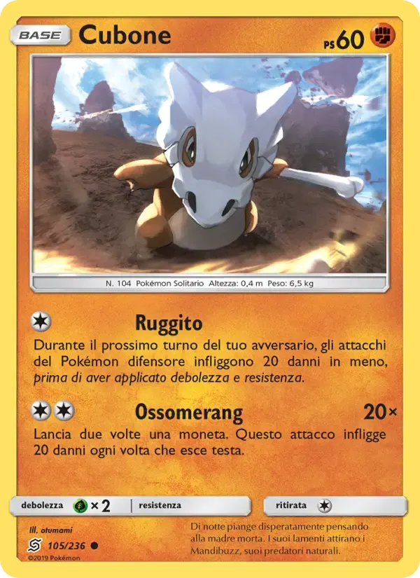 Cubone — Sintonia Mentale 105 Italian Pokémon card