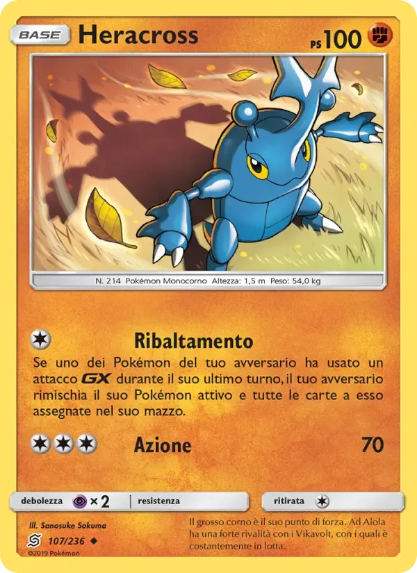 Heracross — Sintonia Mentale 107 Italian Pokémon card