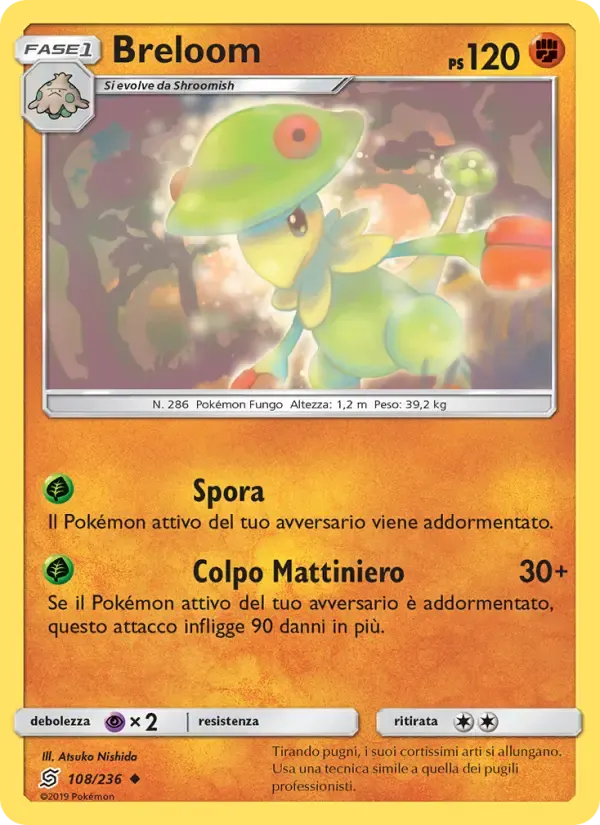 Breloom — Sintonia Mentale 108 Italian Pokémon card