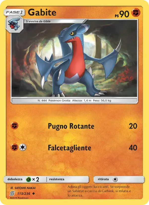 Gabite — Sintonia Mentale 113 Italian Pokémon card