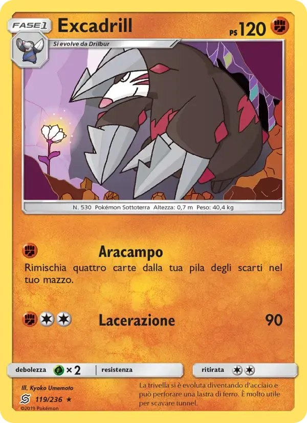 Excadrill — Sintonia Mentale 119 Italian Pokémon card
