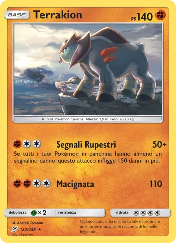 Terrakion — Sintonia Mentale 122 Italian Pokémon card