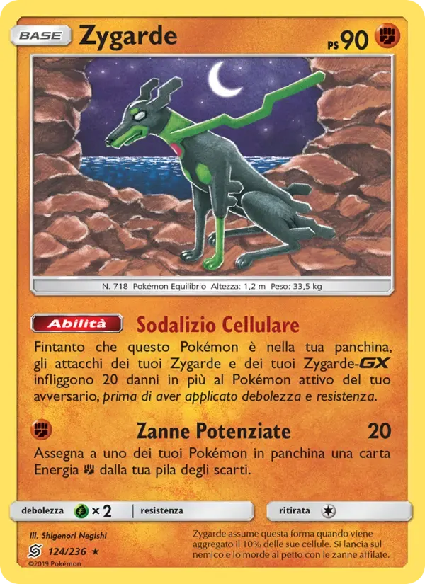 Zygarde — Sintonia Mentale 124 Italian Pokémon card