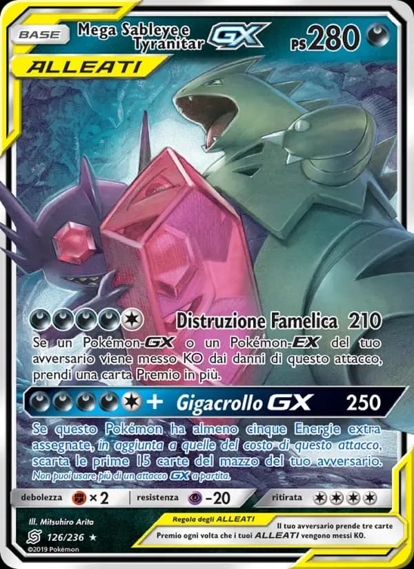 Mega Sableye e Tyranitar GX — Sintonia Mentale 126 Italian Pokémon card