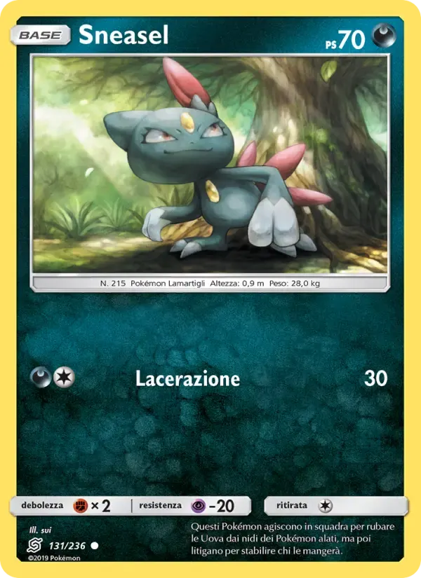 Sneasel — Sintonia Mentale 131 Italian Pokémon card