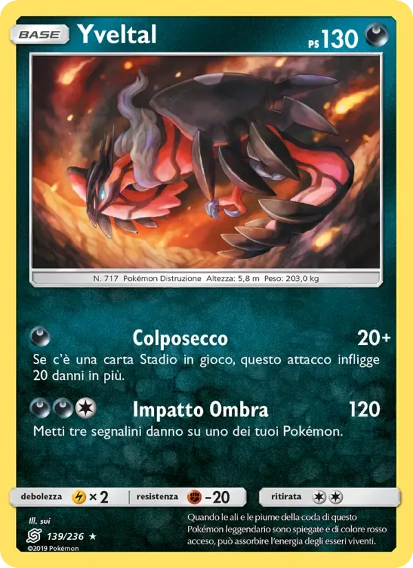 Yveltal — Sintonia Mentale 139 Italian Pokémon card