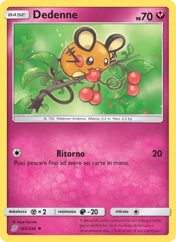 Dedenne — Sintonia Mentale 145 Italian Pokémon card
