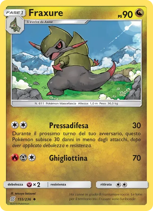 Fraxure — Sintonia Mentale 155 Italian Pokémon card