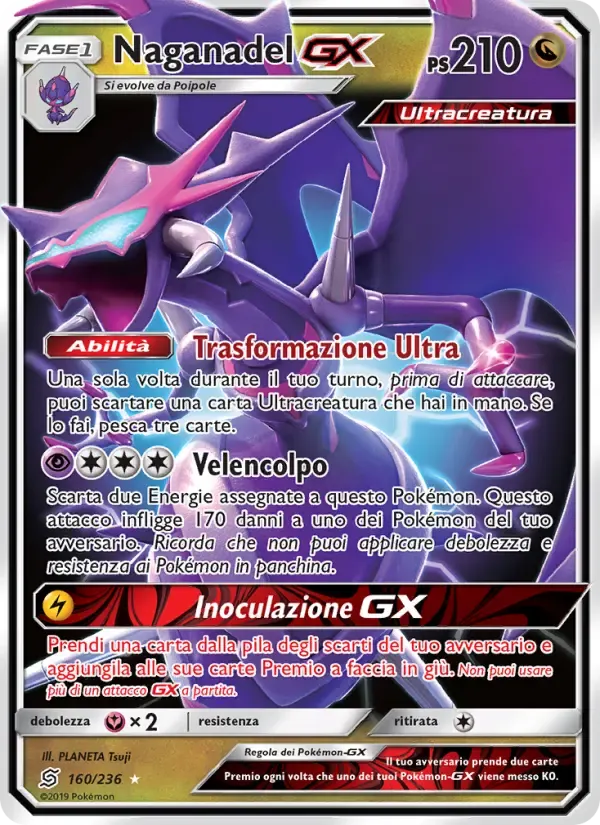 Naganadel GX — Sintonia Mentale 160 Italian Pokémon card
