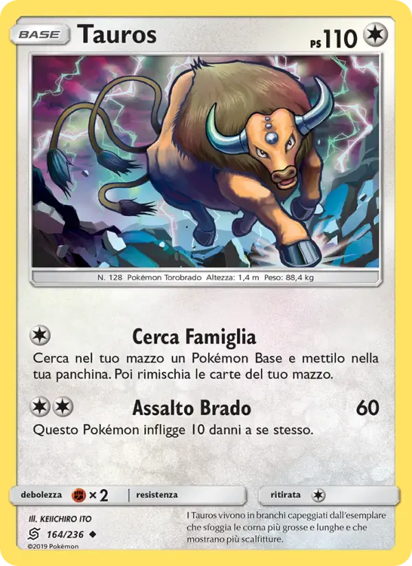 Tauros — Sintonia Mentale 164 Italian Pokémon card