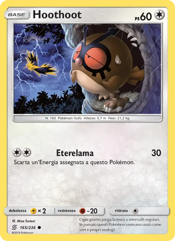 Hoothoot — Sintonia Mentale 165 Italian Pokémon card