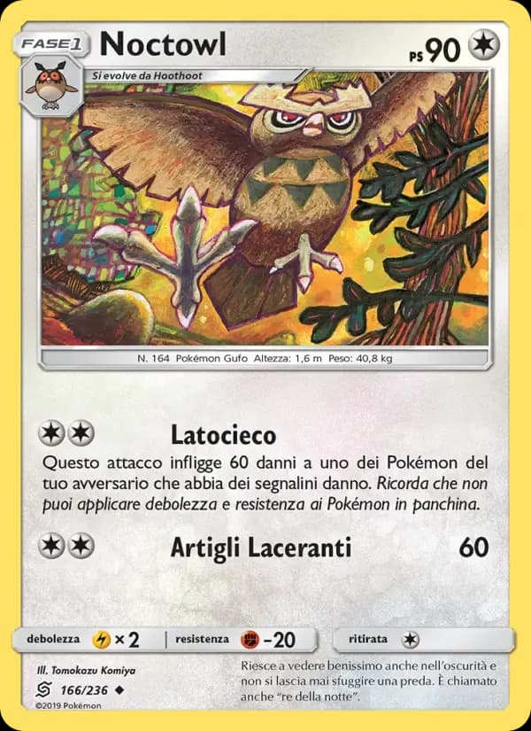 Noctowl — Sintonia Mentale 166 Italian Pokémon card