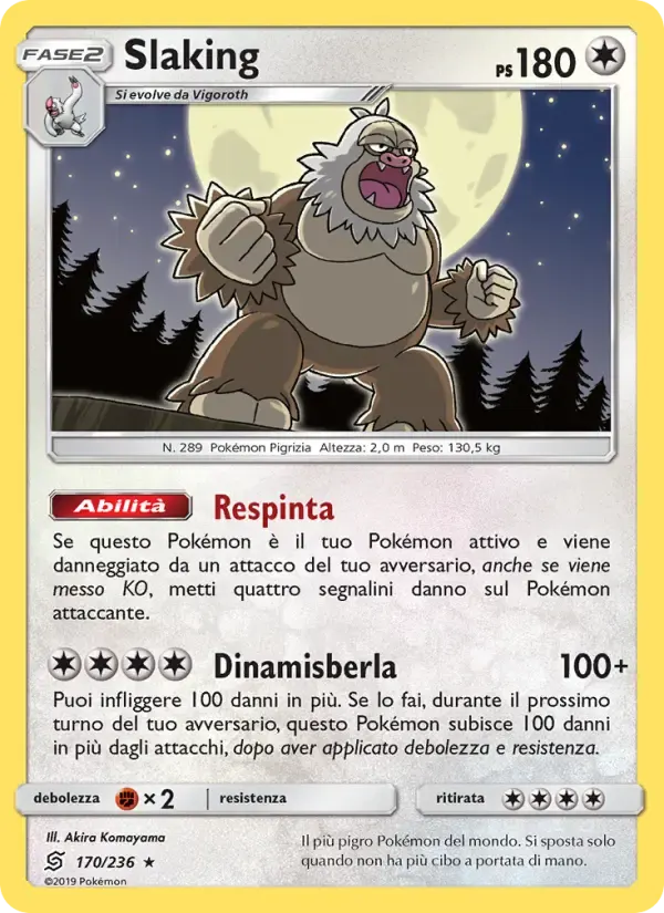 Slaking — Sintonia Mentale 170 Italian Pokémon card