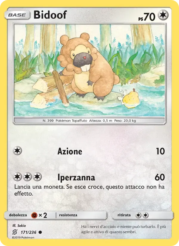 Bidoof — Sintonia Mentale 171 Italian Pokémon card