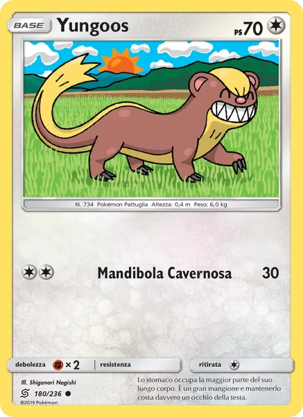 Yungoos — Sintonia Mentale 180 Italian Pokémon card