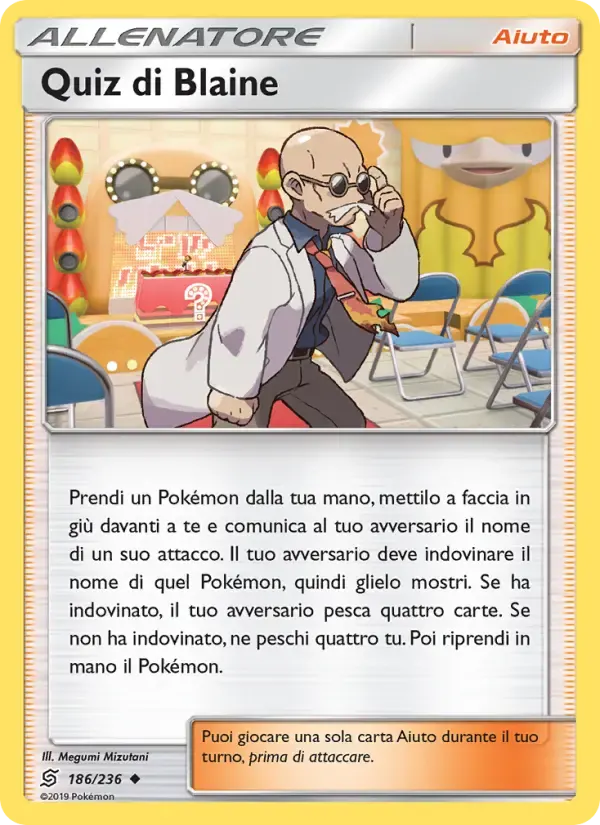 Quiz di Blaine — Sintonia Mentale 186 Italian Pokémon card