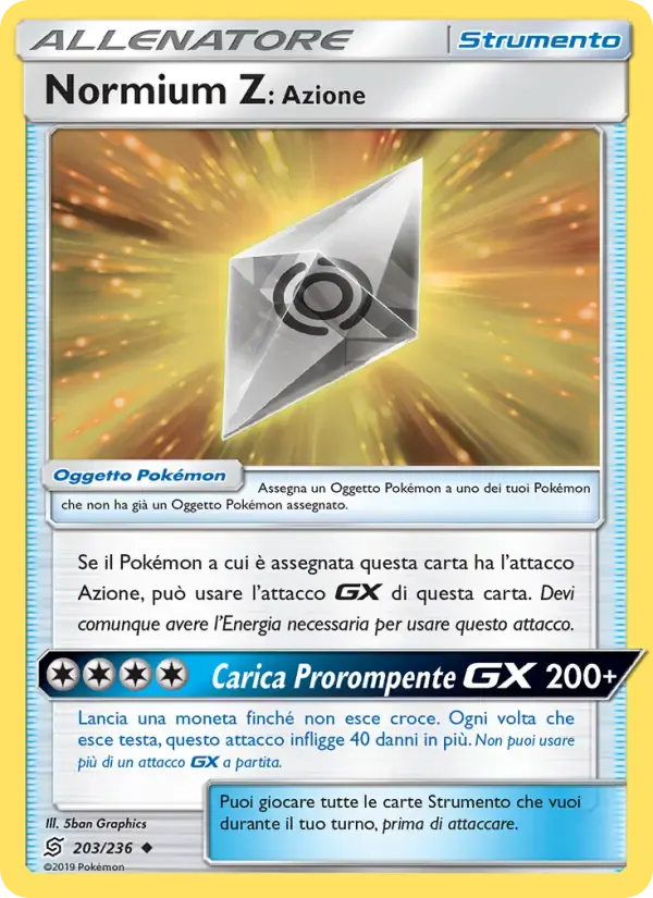 Normium Z: Azione — Sintonia Mentale 203 Italian Pokémon card