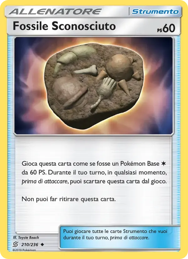 Fossile Sconosciuto — Sintonia Mentale 210 Italian Pokémon card