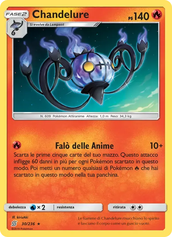 Chandelure — Sintonia Mentale 30 Italian Pokémon card