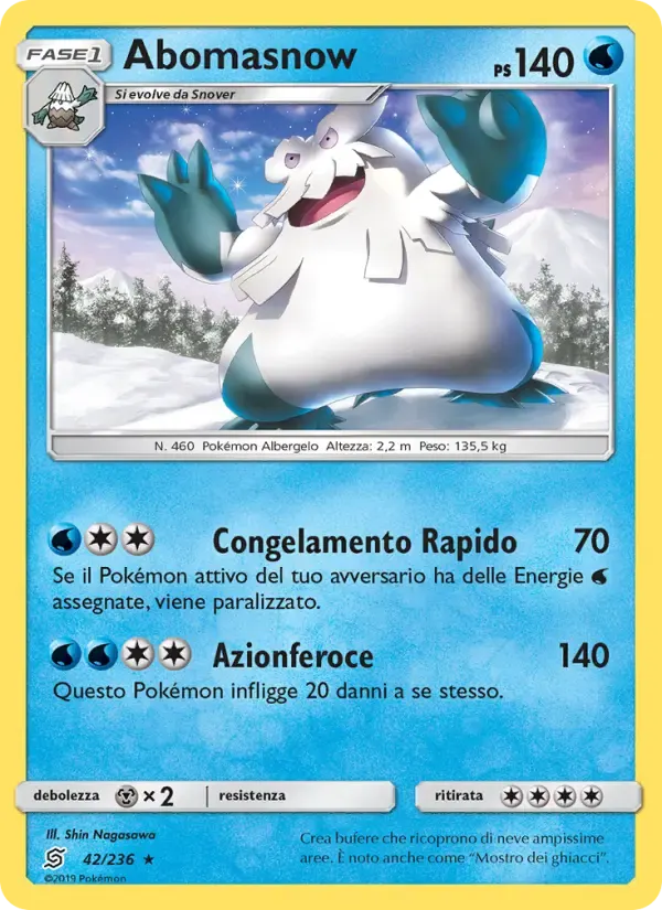Abomasnow — Sintonia Mentale 42 Italian Pokémon card