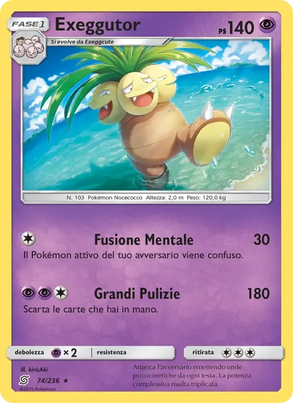 Exeggutor — Sintonia Mentale 74 Italian Pokémon card