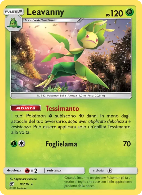 Leavanny — Sintonia Mentale 9 Italian Pokémon card
