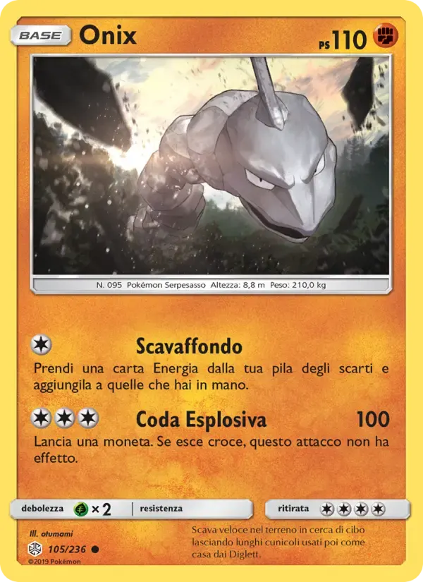 Onix — Eclissi Cosmica 105 Italian Pokémon card