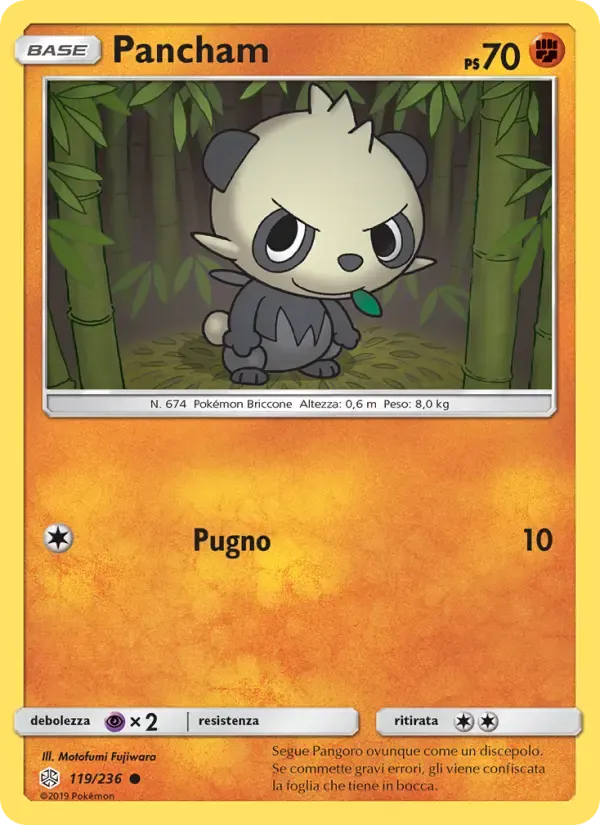 Pancham — Eclissi Cosmica 119 Italian Pokémon card