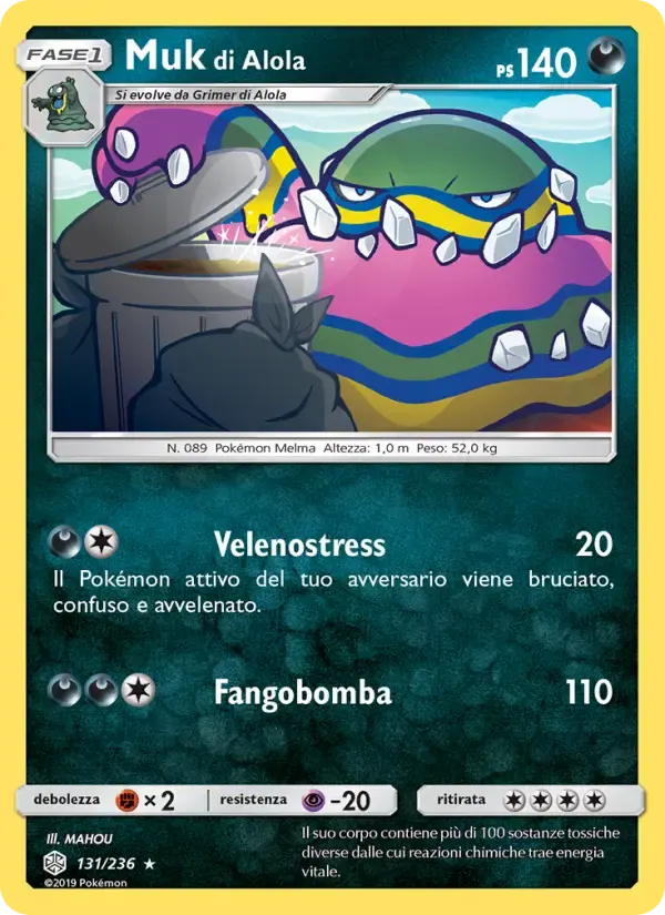 Muk di Alola — Eclissi Cosmica 131 Italian Pokémon card