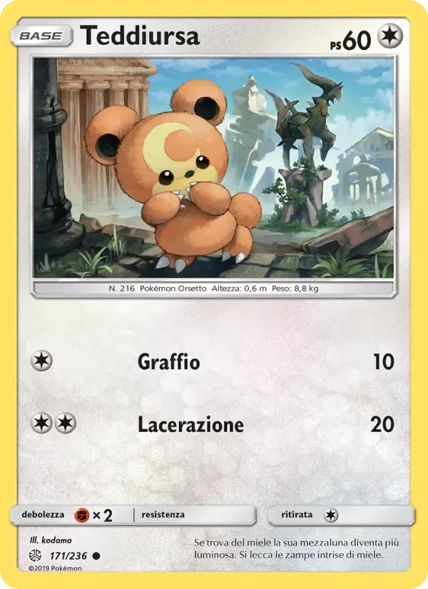 Teddiursa — Eclissi Cosmica 171 Italian Pokémon card