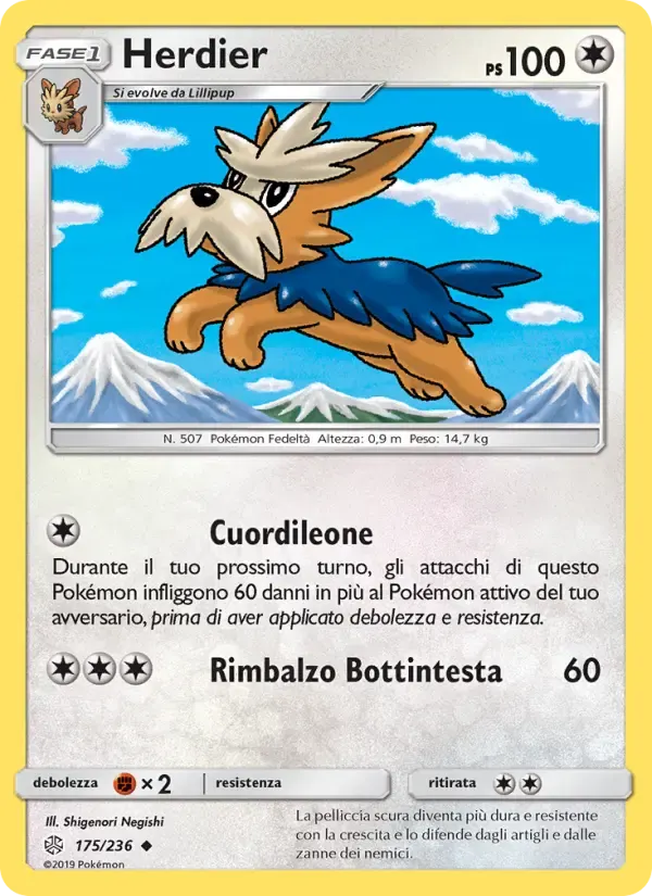 Herdier — Eclissi Cosmica 175 Italian Pokémon card