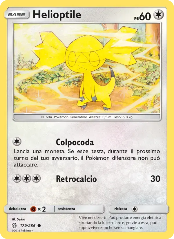 Helioptile — Eclissi Cosmica 179 Italian Pokémon card