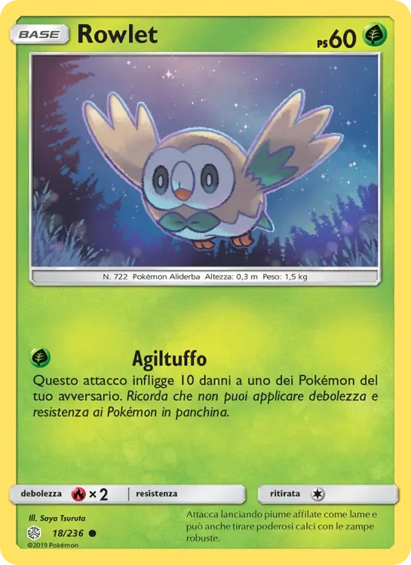 Rowlet — Eclissi Cosmica 18 Italian Pokémon card