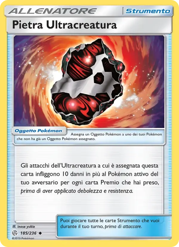 Pietra Ultracreatura — Eclissi Cosmica 185 Italian Pokémon card