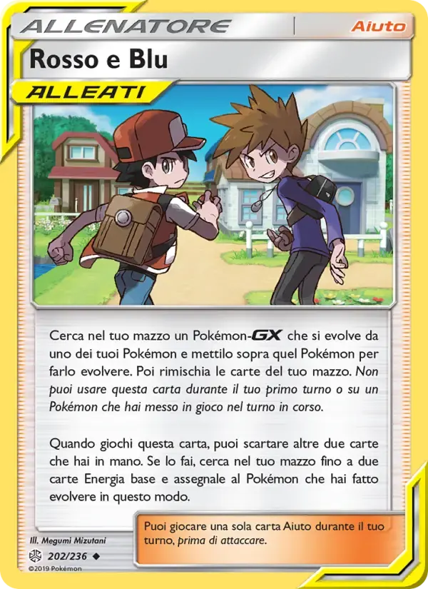 Rosso e Blu — Eclissi Cosmica 202 Italian Pokémon card