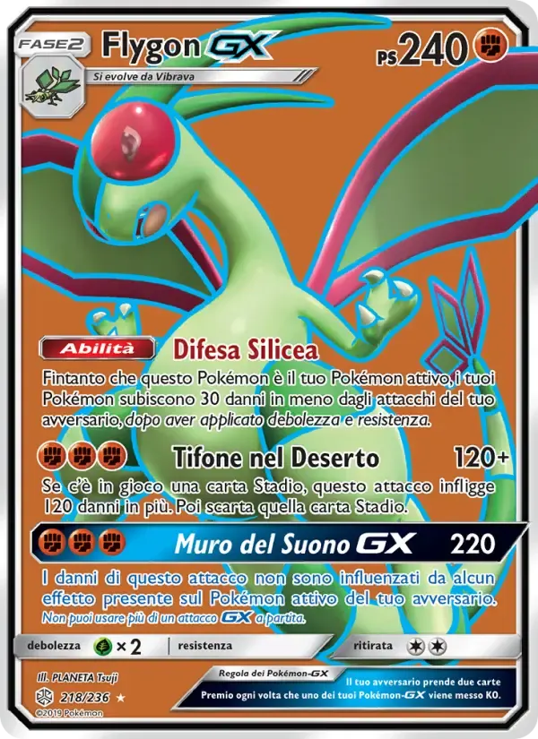 Flygon GX — Eclissi Cosmica 218 Italian Pokémon card