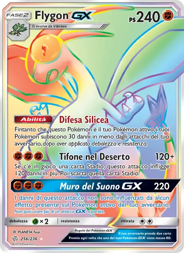 Flygon GX — Eclissi Cosmica 256 Italian Pokémon card