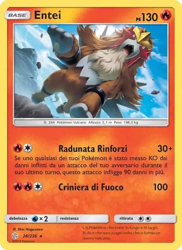 Entei — Eclissi Cosmica 28 Italian Pokémon card