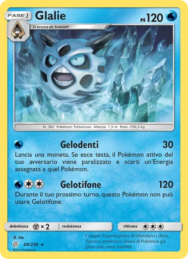 Glalie — Eclissi Cosmica 48 Italian Pokémon card