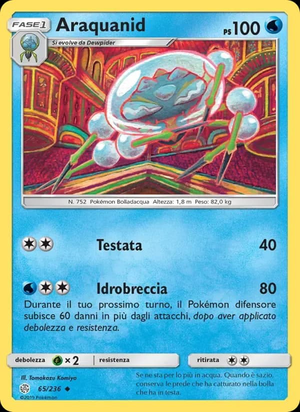 Araquanid — Eclissi Cosmica 65 Italian Pokémon card