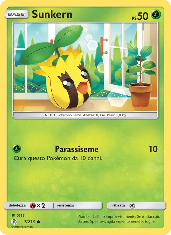 Sunkern — Eclissi Cosmica 7 Italian Pokémon card