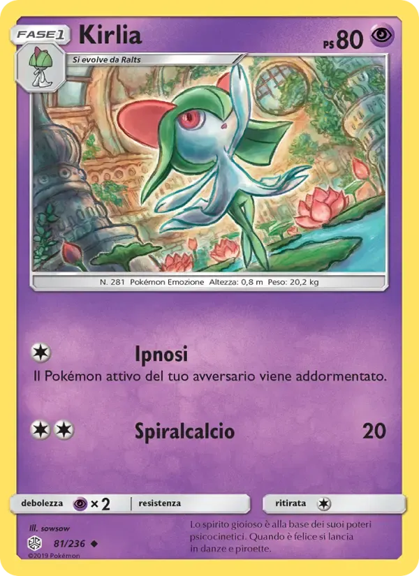 Kirlia — Eclissi Cosmica 81 Italian Pokémon card