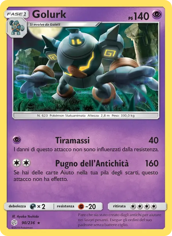 Golurk — Eclissi Cosmica 90 Italian Pokémon card