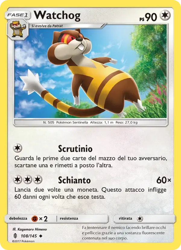Watchog — Guardiani Nascenti 108 Italian Pokémon card